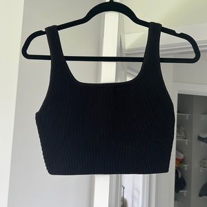 Babaton sculpt knit square neck cropped tank